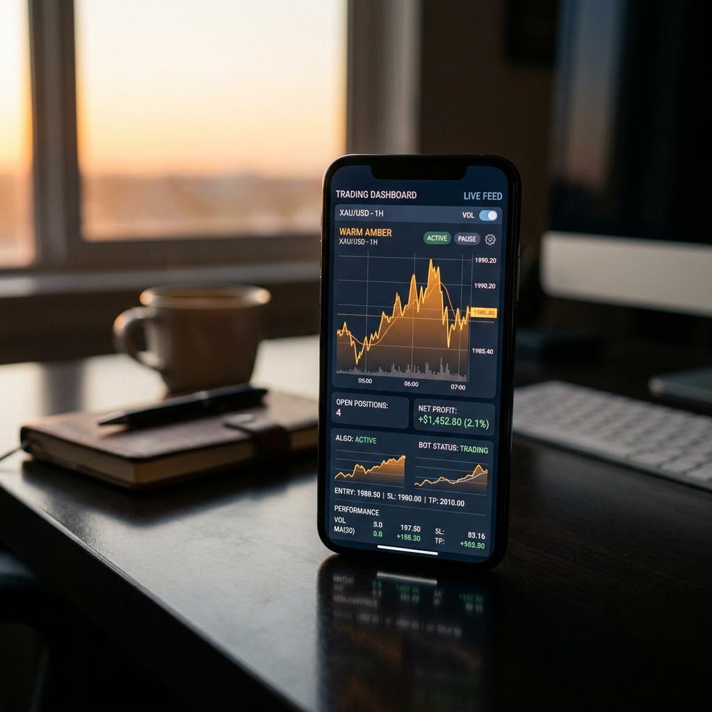 Van Kimvinh AI crypto trading platform interface on mobile device